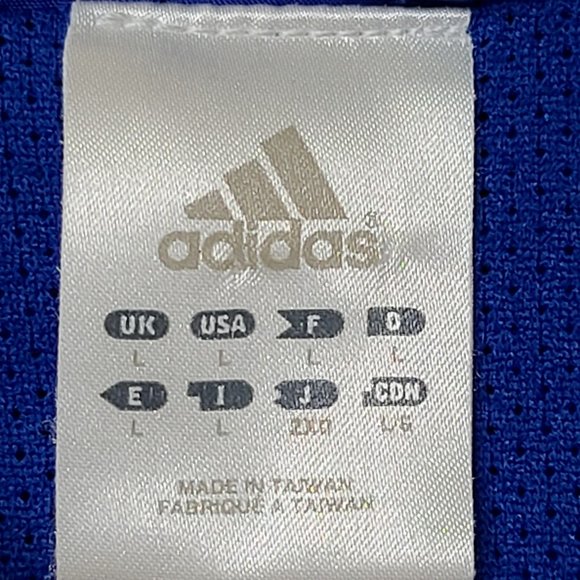 Vtg Adidas Chicago Cubs Men Large Blue Three Stripes Full Zip Windbreaker Jacket - Picture 11 of 13